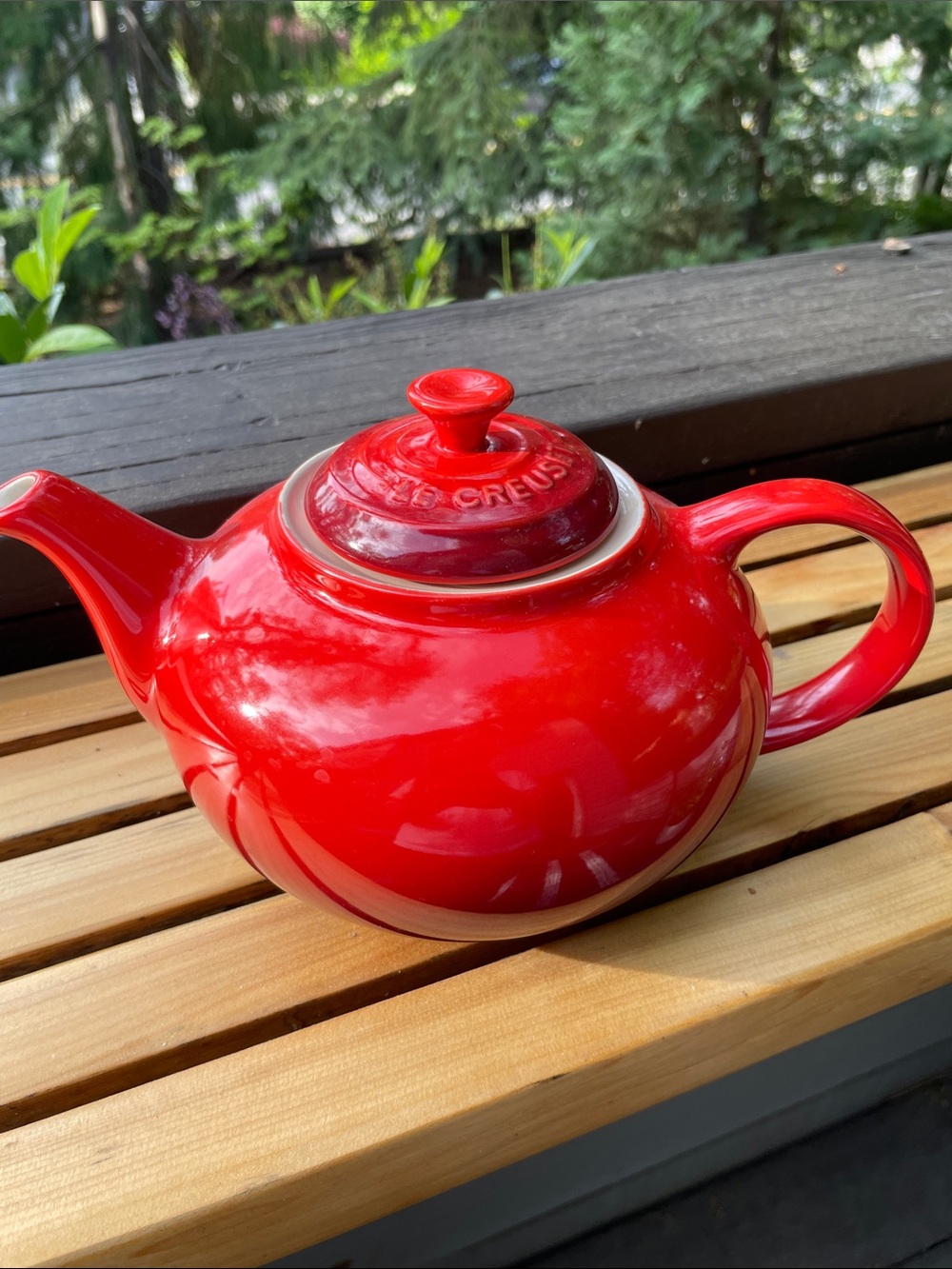 New with tags! Le Creuset Glossy Red Enamel Teapot